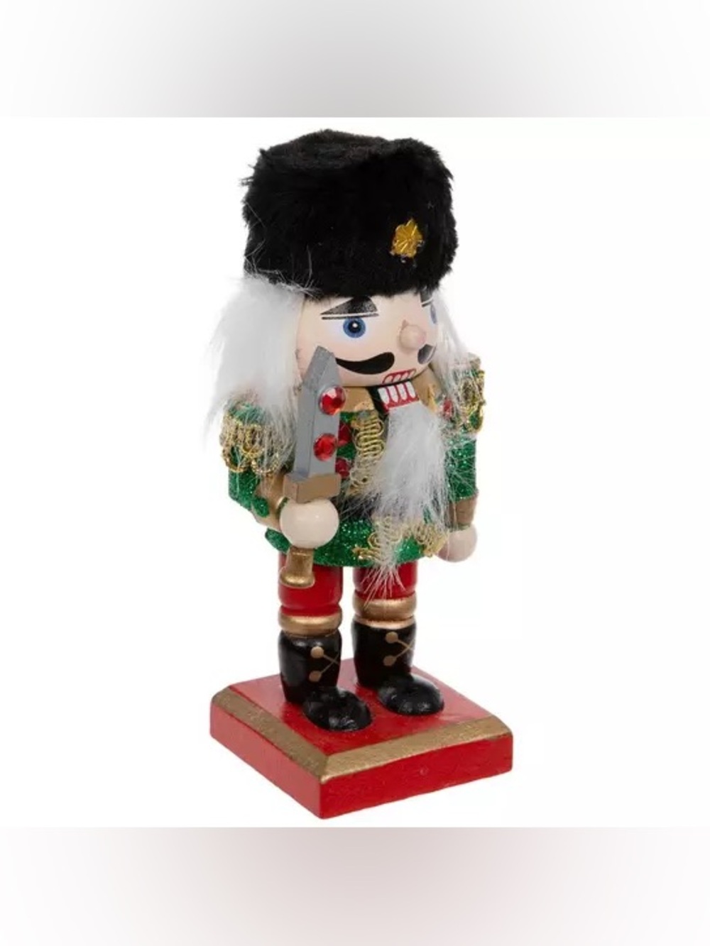 (2) Rhinestone Sword Mini Wood Nutcracker